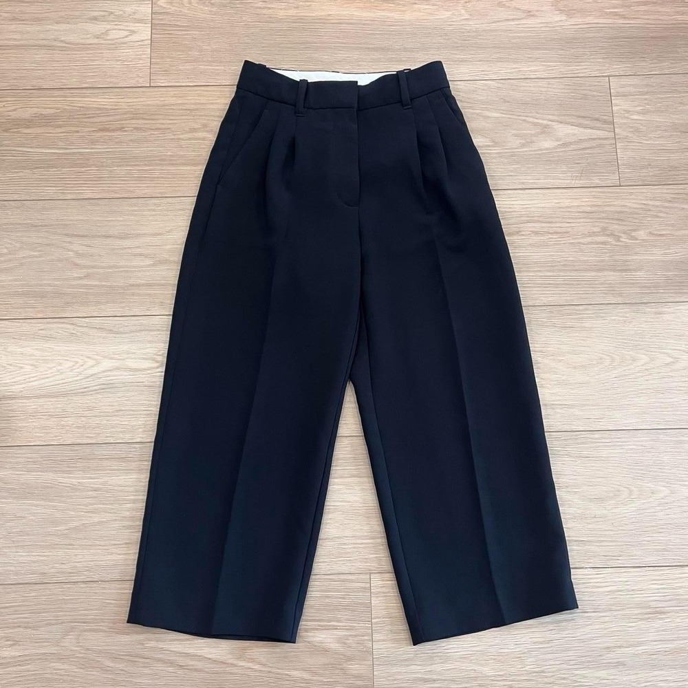 Wilfred Black Crop Wide Leg Trouser High Rise Fit Women 0 Quiet Luxury Office